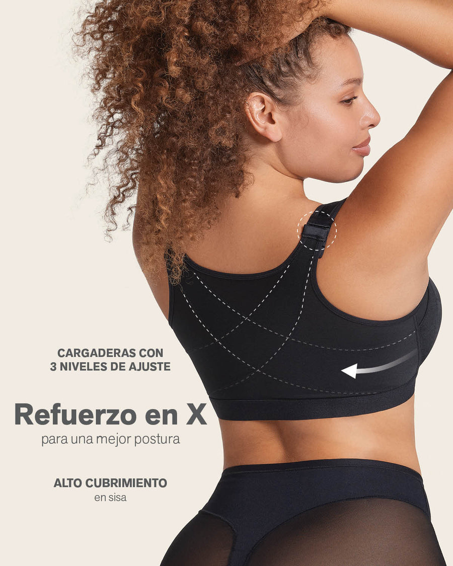 Brasier facilitador de postura con control de volumen del busto Multi/Functional