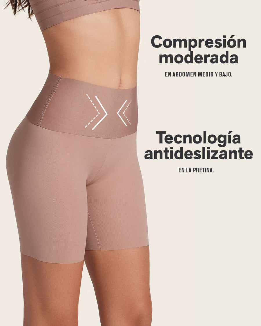 Short de control moderado aspecto invisible con fajón antideslizante
