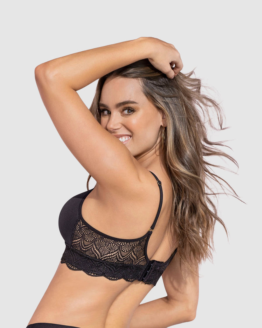 Brasier ultracómodo con encaje en la base y espalda Comfy Bra