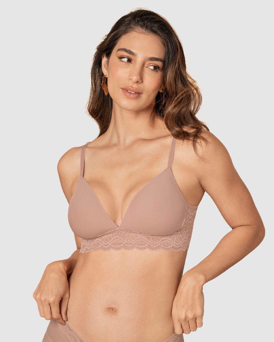 Brasier ultracómodo con encaje en la base y espalda Comfy Bra