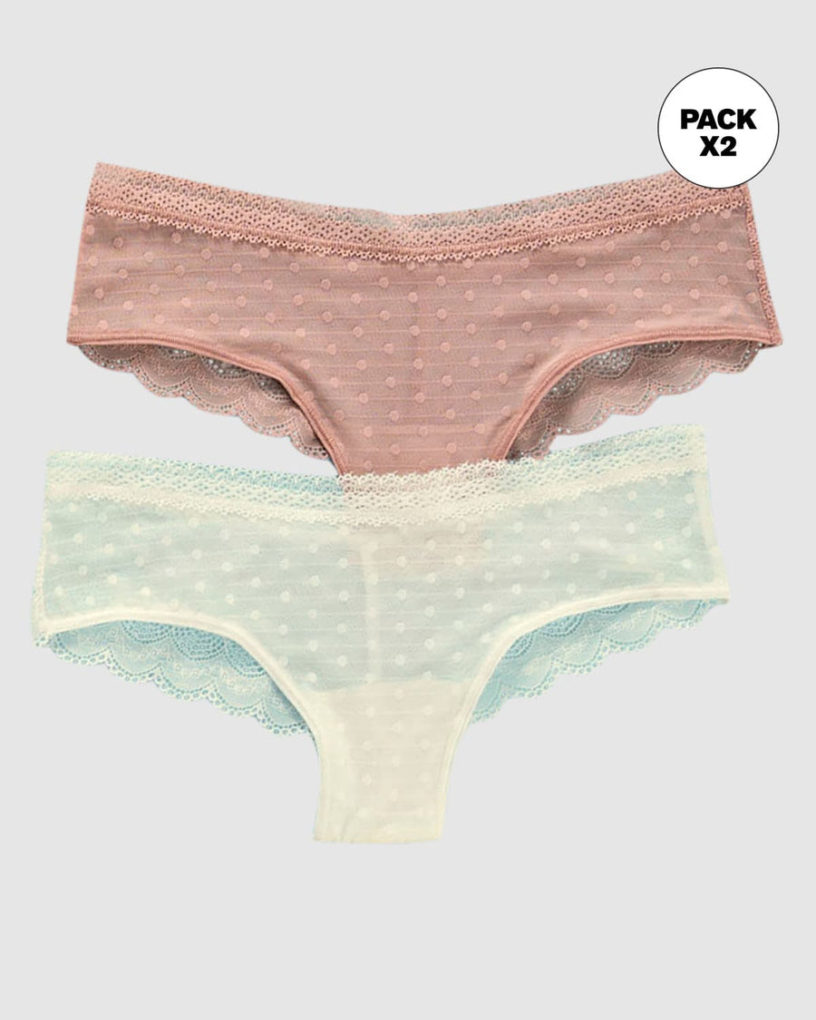 Paquete x 2 Panties Cacheteros en Encaje y Tul