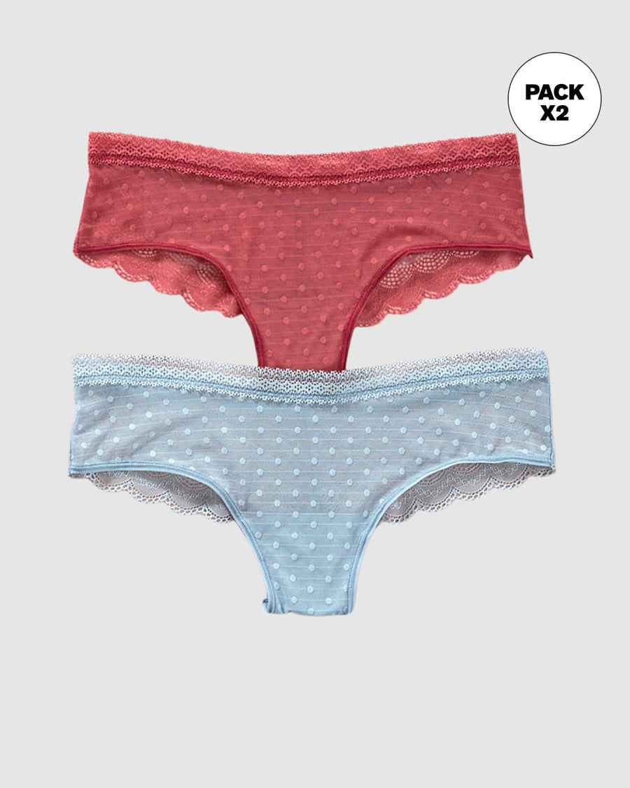 Paquete x 2 Panties Cacheteros en Encaje y Tul