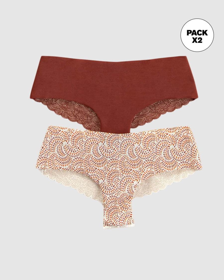 Paquete x 2 panties cacheteros descaderados con encaje