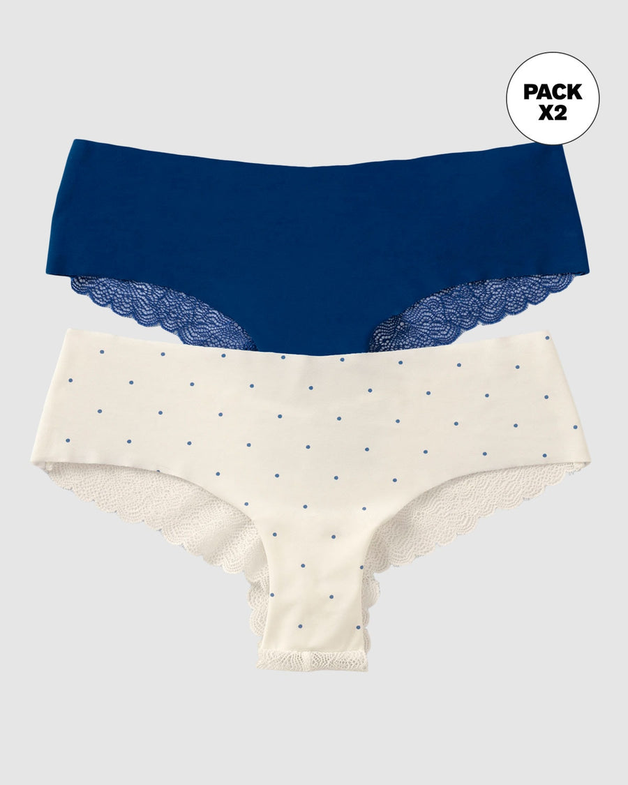 Paquete x 2 panties cacheteros descaderados con encaje