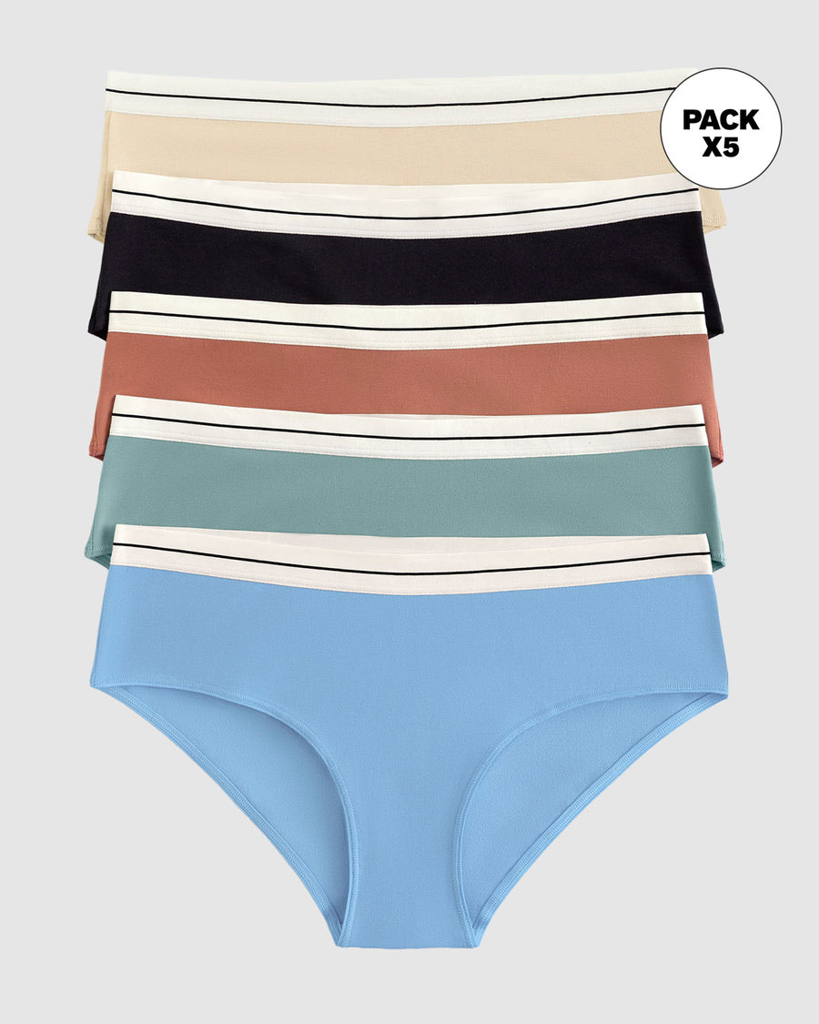 Paquete x 5 panties estilo hípster