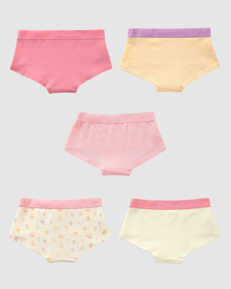 Paquete x 5 panties tipo hipster para niña