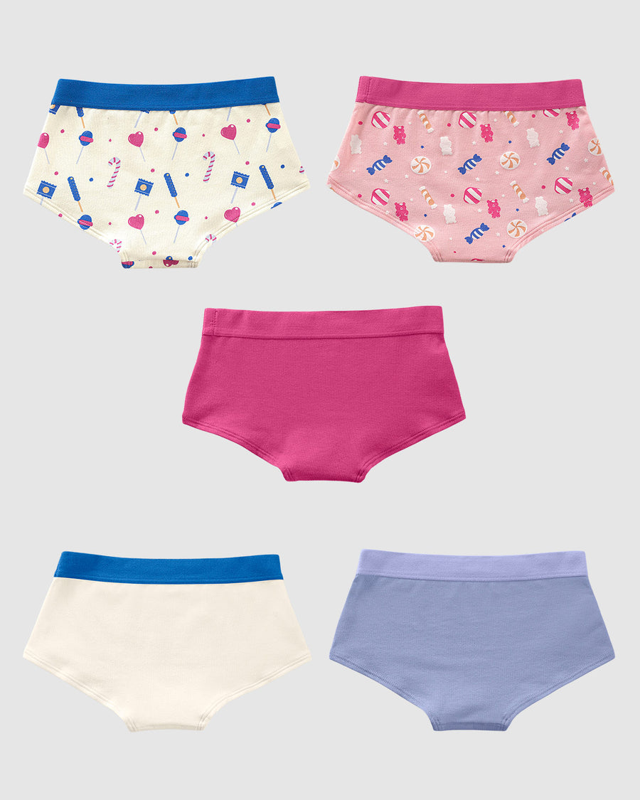 Paquete x 5 panties tipo hipster para niña