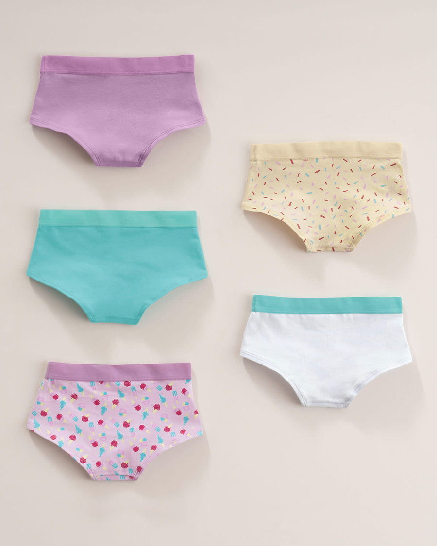 Paquete x 5 panties tipo hipster para niña