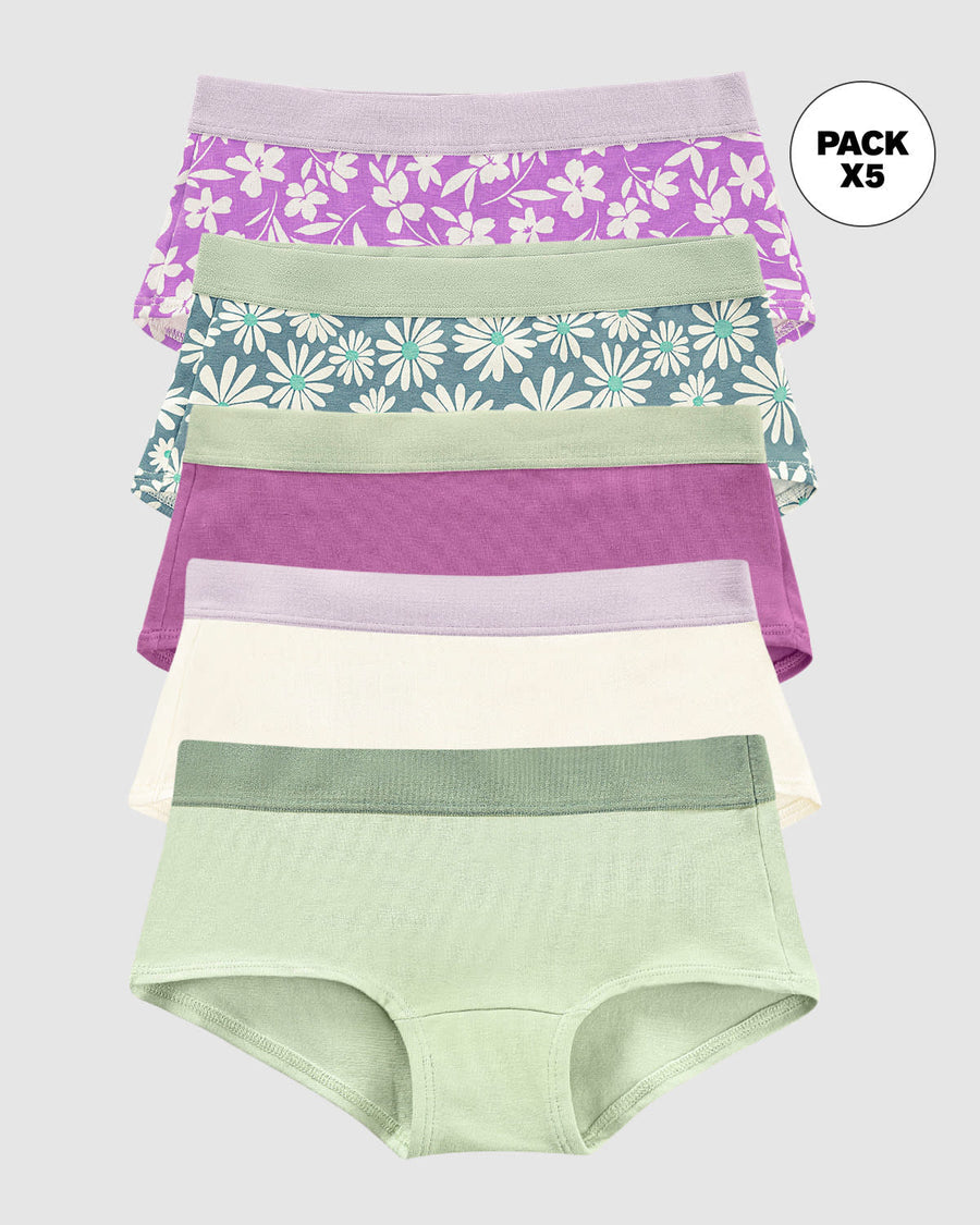 Paquete x 5 panties tipo hipster para niña