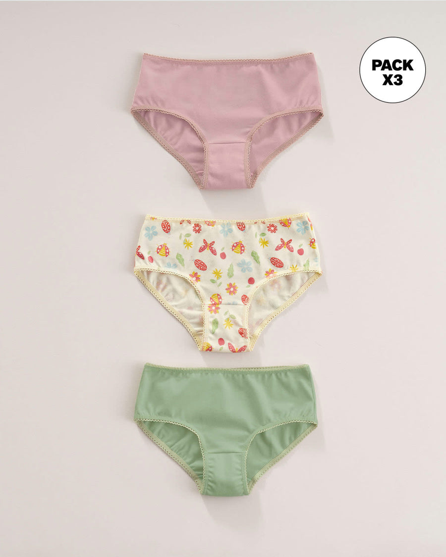 Paquete x3 panty clásico para niña