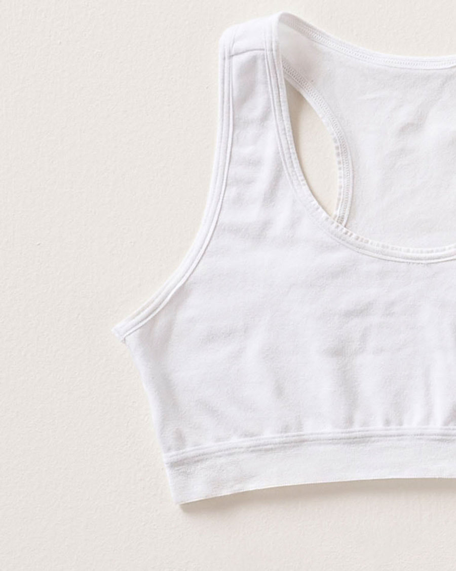 Top con espalda deportiva elaborado en algodón para niña