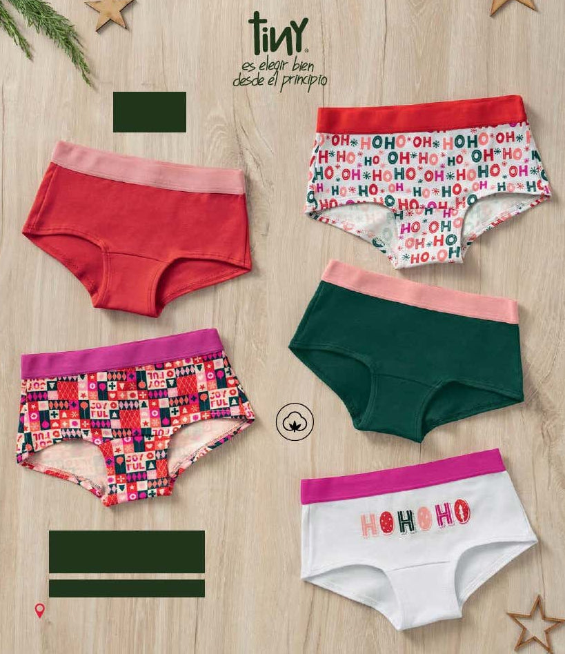 Paquete x 5 Calzones tipo Pantaleta en Algodón Suave