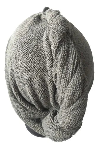 Toalla Turbante De Microfibra Para El Cabello En Gris