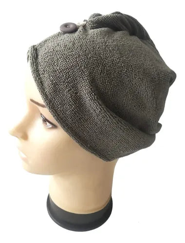 Toalla Turbante De Microfibra Para El Cabello En Gris