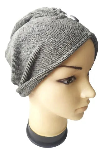 Toalla Turbante De Microfibra Para El Cabello En Gris
