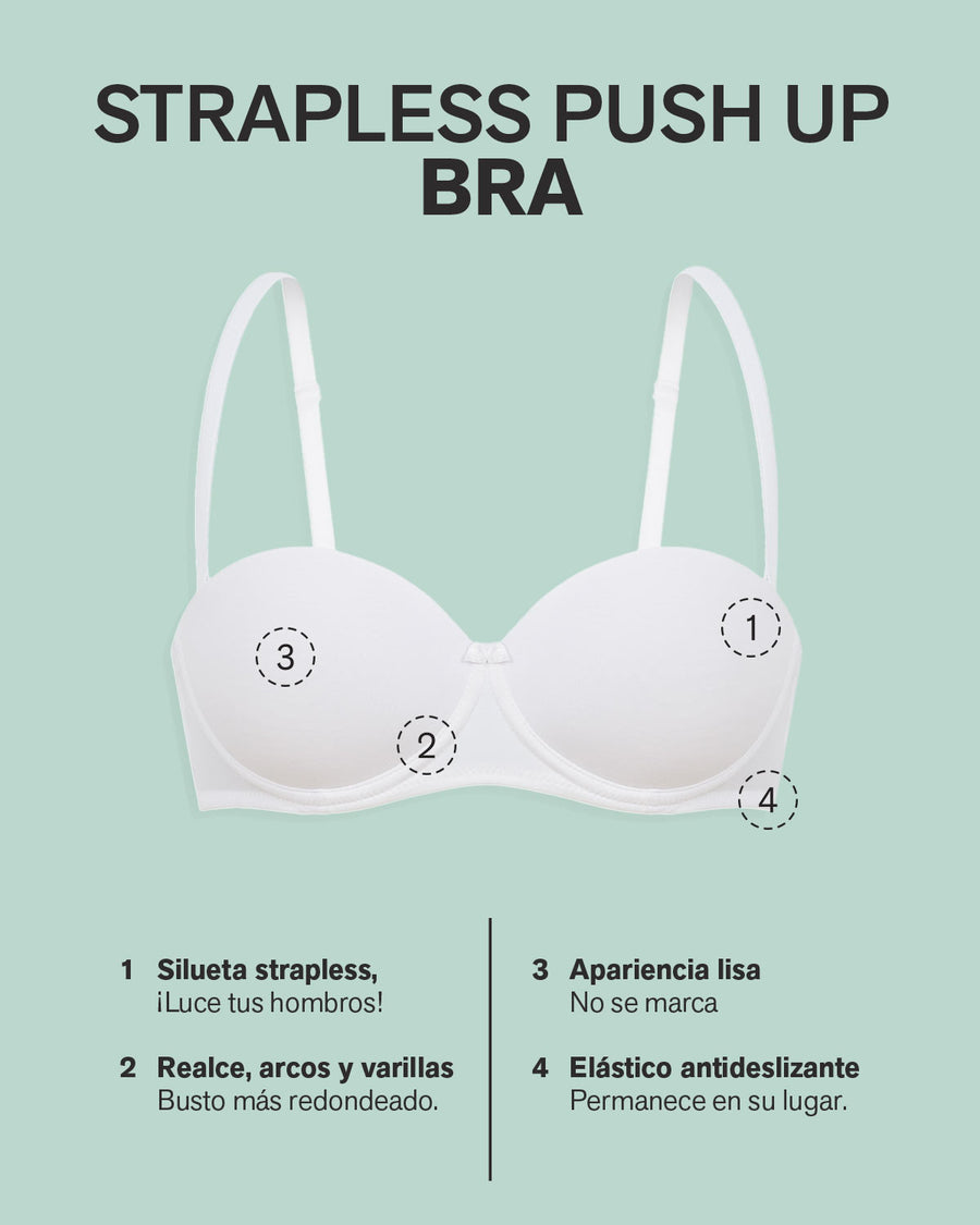 Brasier strapless con realce incorporado